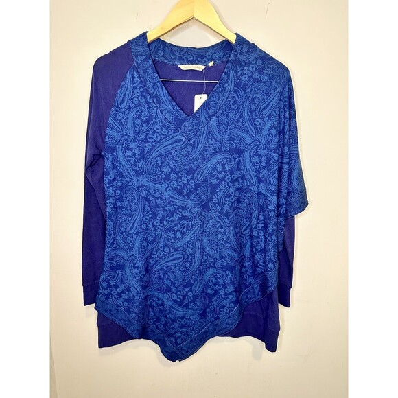 Soft Surroundings ARPINA TOP PATRIOT BLUE Cape Style Women’s Sz XS NEW - Picture 1 of 6